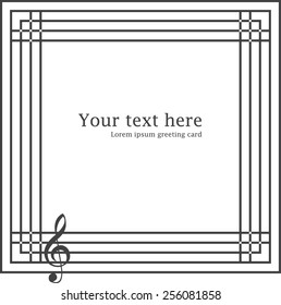 Simple music vector greeting card