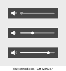 Simple music volume slider.Vector illustration