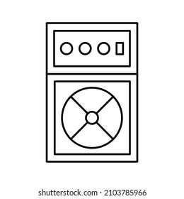 simple musical instrument icon speaker using outline style