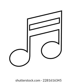 Icono de nota musical simple. Música. Vector.