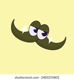 simple mustache calendar mascot icon illustration