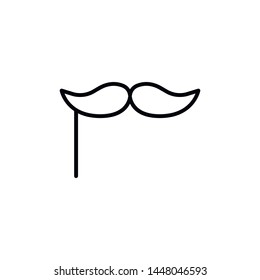 Simple mustache line icon. Stroke pictogram. Vector illustration isolated on a white background. Premium quality symbols. Vector sign for mobile app and web sites.