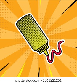 Simple mustard pop art comic icon illustration