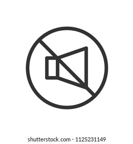 simple mute icon with line style use for ui ux button interface web application, startup, website, editable stroke