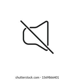 Simple mute line icon. Stroke pictogram. Vector illustration isolated on a white background. Premium quality symbol. Vector sign for mobile app and web sites.
