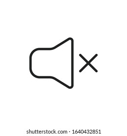 Simple mute line icon. Stroke pictogram. Vector illustration isolated on a white background. Premium quality symbol. Vector sign for mobile app and web sites.