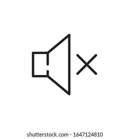 Simple mute line icon. Stroke pictogram. Vector illustration isolated on a white background. Premium quality symbol. Vector sign for mobile app and web sites.