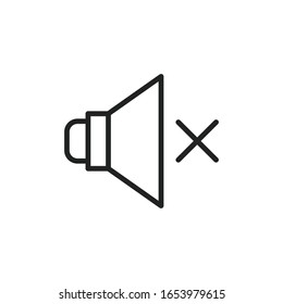 Simple mute line icon. Stroke pictogram. Vector illustration isolated on a white background. Premium quality symbol. Vector sign for mobile app and web sites.