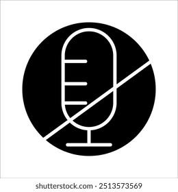 simple mute mic vector icon design