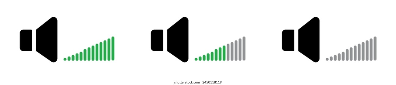 Simple mute volume. Modern loud sound. Isolated graphic illustration loud volume. Mute audio icons in vector design