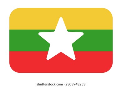 Einfaches Symbol für Myanmar. Vektorgrafik.