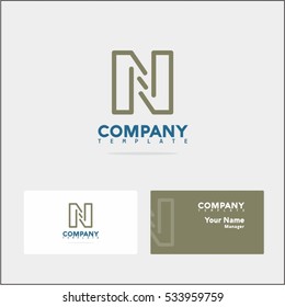 Simple N letter line logo. Modern logo with circuit board lines style. Vector design template elements for your application or corporate identity.