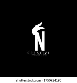 Simple N letter logo design. Vector EPS 10.