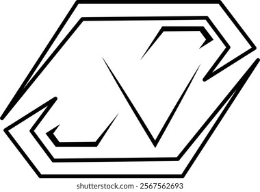 Simple N Letter Logo Futuristic Concept Design Vector