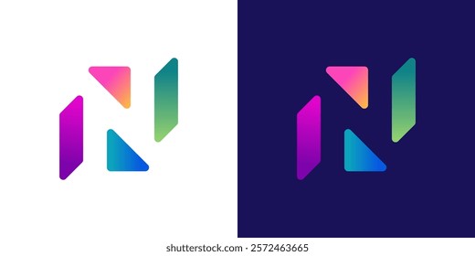 Simple N letter logo. Icon symbol design template EPS 10	
