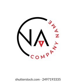 Simple NA Letter Security Logo Design