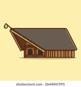 Simple Naga Hut Traditional House of Naga Tribes India cartoon vector illustration Collection of Traditional House concept icon isolated