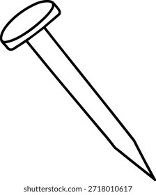 Simple Nail Icon Black Line Art Graphic