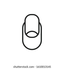 Simple nail line icon. Stroke pictogram. Vector illustration isolated on a white background. Premium quality symbol. Vector sign for mobile app and web sites.