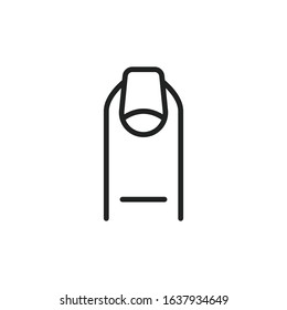Simple nail line icon. Stroke pictogram. Vector illustration isolated on a white background. Premium quality symbol. Vector sign for mobile app and web sites.