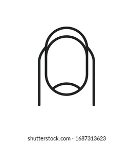 Simple nail line icon. Stroke pictogram. Vector illustration isolated on a white background. Premium quality symbol. Vector sign for mobile app and web sites.