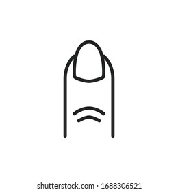 Simple nail line icon. Stroke pictogram. Vector illustration isolated on a white background. Premium quality symbol. Vector sign for mobile app and web sites.