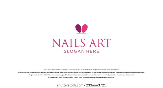 Simple nail logo design with modern style| premium vector