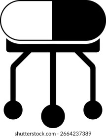Simple Nanorobot Icon. Abstract vector graphic of a nanotechnology machine with circuit legs for futuristic medical concepts.