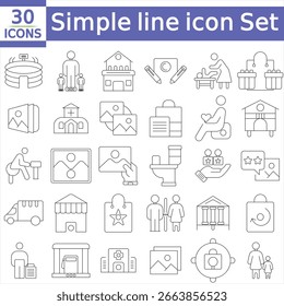 Conjunto de iconos de línea de coincidencia simple