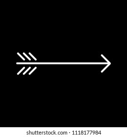 Simple Native Americans white arrow on the black background, hipster logo element