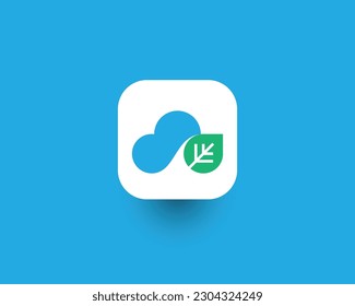 Simple natural cloud technology logo