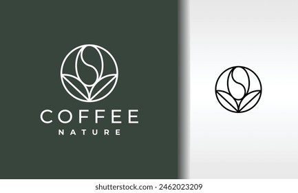 simple natural coffee beans logo