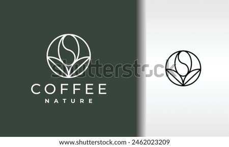 simple natural coffee beans logo