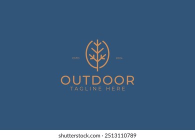 Simple Natural Concept Outdoor Adventure Logo Branch Tree Nature