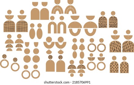 Simple Natural Drop Earring Template svg