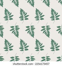Simple Natural Fern Seamless Pattern. Vector Illustration EPS10