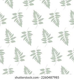 Simple Natural Fern Seamless Pattern. Vector Illustration EPS10