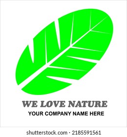 Simple natural green leaf vector logo image

