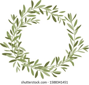 simple natural green olive wreath