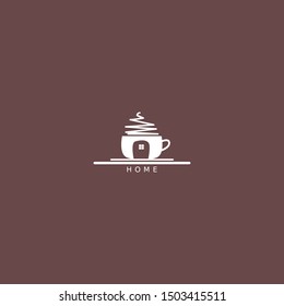 Simple natural home logo design, cafe or restaurant logo, coffee and tea shop for business