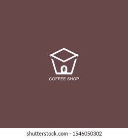 Simple natural home logo design, cafe or restaurant logo, coffee and tea shop for business
