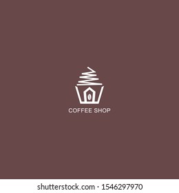 Simple natural home logo design, cafe or restaurant logo, coffee and tea shop for business