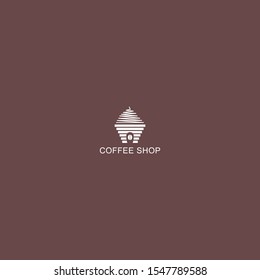 Simple natural home logo design, cafe or restaurant logo, coffee and tea shop for business