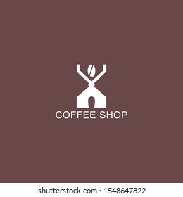 Simple natural home logo design, cafe or restaurant logo, coffee and tea shop for business