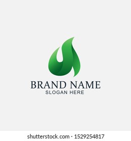 simple natural leaf logo design illustation