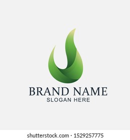 simple natural leaf logo design illustation