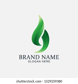 simple natural leaf logo design illustation