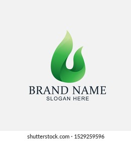 simple natural leaf logo design illustation