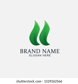 simple natural leaf logo design illustation