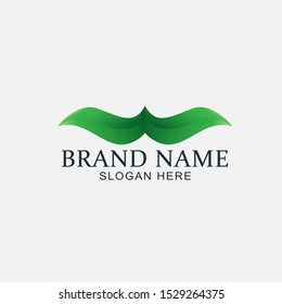 simple natural leaf logo design illustation
